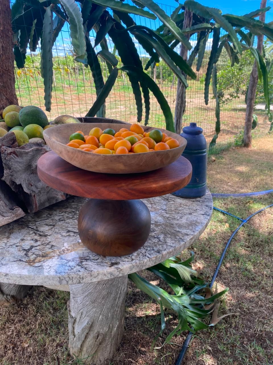 Boleira Ipê Muiracatiara + Fruteira de Madeira Pequi com Frete Grátis Brasil